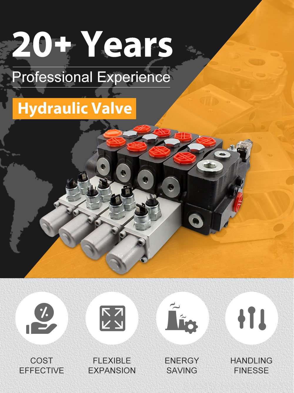 Hydraulic Solenoid Directional Valve 12v Micro Switch Directional Valve: DLS180 Manual 4 Spool detailed image